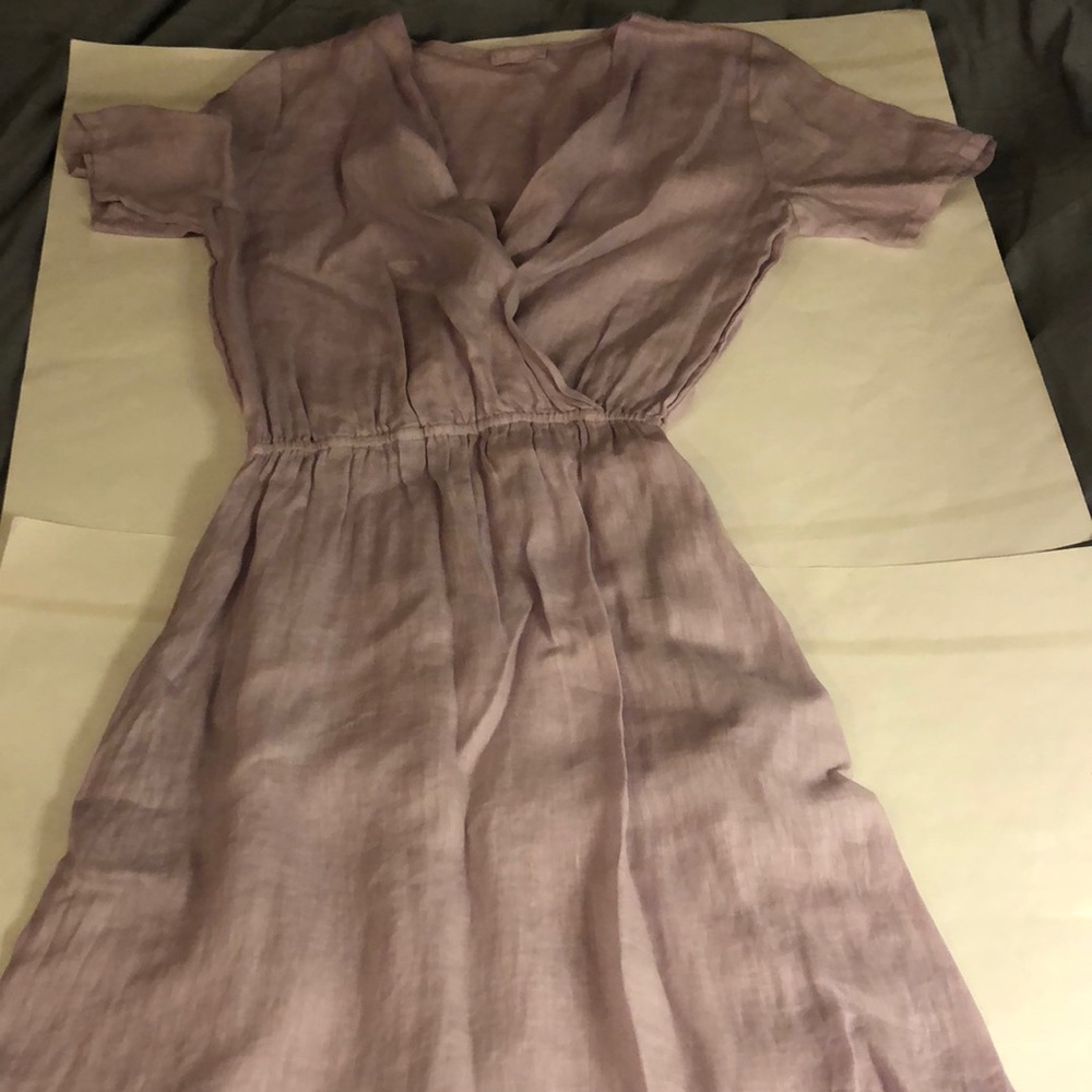 CP Shades 100% Linen Dress with Elastic Waist and Two Front Pockets - size XS